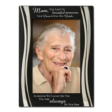 Mum Bereavement Frame, Memories, Bereavement, Memorial, In loving Memory Silver Plated Photo Frame, Black and Silver