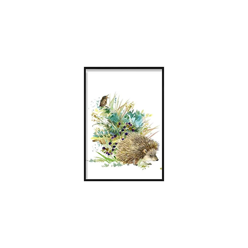 Baby Hedgehog Watercolour Poster, 40 Cm Width X 50 Cm Height Artze Wall Art