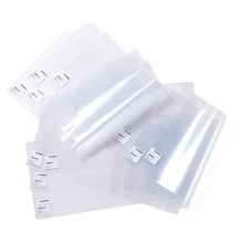 Basic Book Cover 195 x 380 mm Transparent Plastic 1 Book Protector for School Books 10 Items 23,5 x 44 cm transparent