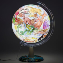30CM Art Globe Zodiac Illuminated – Illustrated Map of Zodiac Region with Light Up function - Swivel Rotating Globe with LED, Cable included.