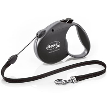 Basic Standard Cord Black Medium 5m Retractable Dog Leash/Lead for dogs up to 20kgs/44lbs