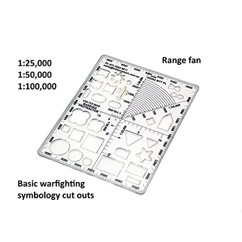 Vui-Tui Map Marking Protractor for military map marking, angle measurements and map plotting for outdoor navigation with map and compass, hiking, 2