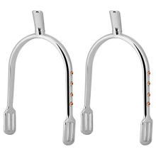 Horse Spurs, Chrome Brass Zinc Alloy Spurs Exquisite Pattern Gear Spurs with Crystals for Young Girl(Sliver)