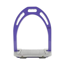 AK Aluminum Light Weight Horse Riding Equestrian Stirrups with Coated Colors (4.75 INCHES, Purple/Silver)