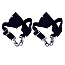 Pack of 2 Adjustable Length Horse Blanket Sheet Replacement Elastic Leg Strap with Double Swivel Snaps (Navy)