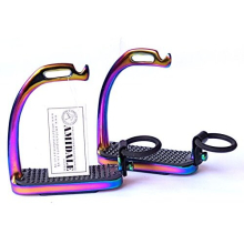 RAINBOW PEACOCK STIRRUPS AMIDALE HORSE RIDING IRON FILLIS MULTI COLOR BNWT 4.75 INCHES AND 5.00 INCHES (5.00 INCHES)