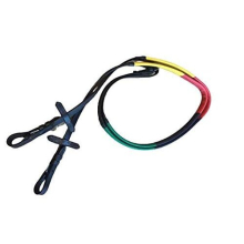 MultiColour Rainbow Training Rubber Leather Reins For Horse Cob Pony Black (Pony Size)