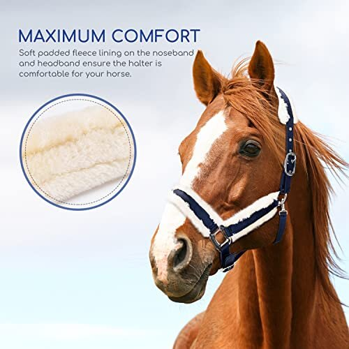 Horse Headcollar Fleece Trim, Fully Adjustable, Training Halter 1