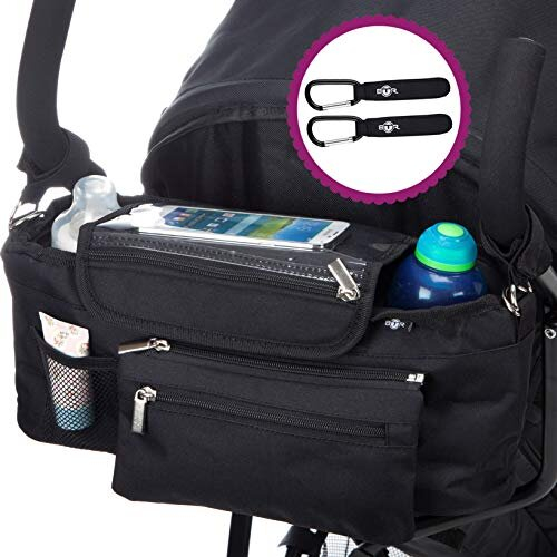 Buggy Organiser Pram Organiser Bag with Detachable Purse & Mobile Phone Holder. Plus Additional