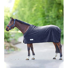Lucky Heart Fleece Blanket 95cm Back Length Midnight Blue