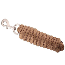 Merauno Lead Rope for Horse - Tie Rope in Various Stylish Designs, Lead Line, Tie Rope Pony, Donkey, Goat Long Knit with Carabiner Hook (Khaki,