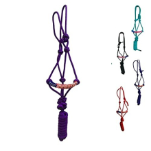 Poly Braided Patriotic Nose Poly Rope Halter and 10' Matching Lead (Purple)
