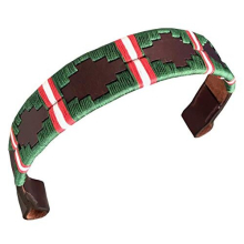 Designer Genuine Leather Waxed Embroidered Gaucho Polo Horse Bridle Browband (Pony 14 inches)