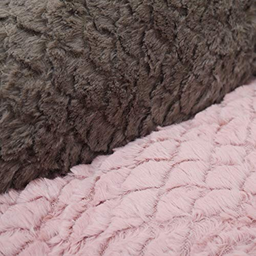 Rosewood Grey & Pink Square Dog Bed, Small 1
