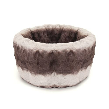 40 Winks Grey & Cream Snuggle Plush Round Bed, For Dogs & Cats, 40cm