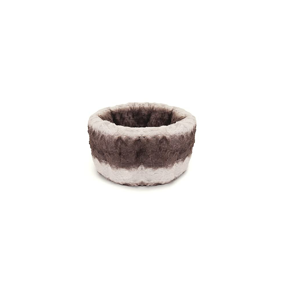 Rosewood 40 Winks Grey & Cream Snuggle Plush Round Bed, For Dogs & Cats, 40Cm