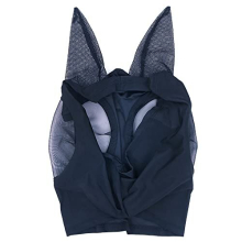 Horse Fly Mask with Ears, Smooth and Elasticity Fly Masks for Horses with UV Protection, Black