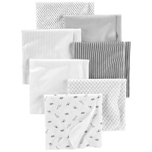 Simple Joys by Carter's Pañales de muselina para bebés, Paquete de 7, Gris/Blanco/Negro, Talla Única