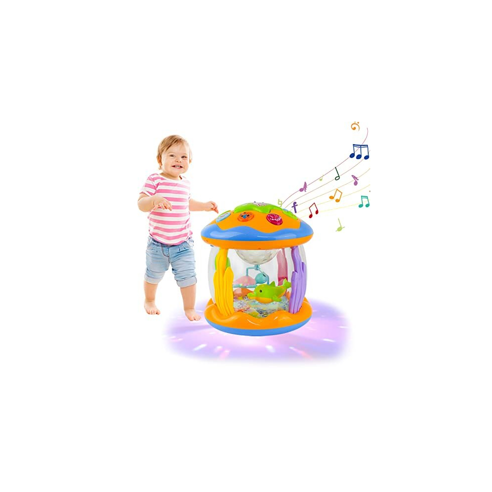 Musical Toy, Ocean Projector Baby Light Up Toys with Music, Early Learning Light Up Toy, Baby Sensory Toy for 6+ Month Old Baby Toys Infant for Kids