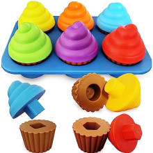 Brinquedo de Cupcake para Crianças - Brinquedos de Aprendizagem de Cores e Formas