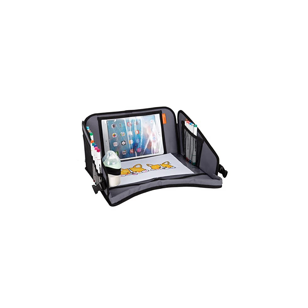 Kids Travel Tray For Toddler Car Seat, Toddler Travel Essentials, Kids Lap Tray For Airplane, Kids Activities Tray For Road Trips, Tablet Holder, Dreambaby