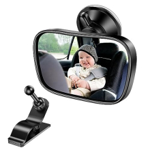 Baby Car Mirror, 360 Adjustable Rearview Mirror for Rear Facing Infant Suction Cup & Clip Car Visor Mirror Safety Mirror for Car SUV Trucks