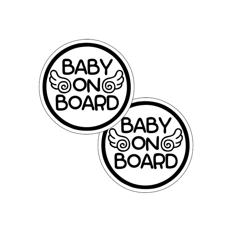 Totomo Baby On Board Sticker - (Set Of 2) Safety Caution Decal Sign Stickers For Cars Windows Bumpers - Baby Angel Ali-028