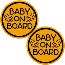 Baby on Board Magnet - (Set of 2) Safety Caution Decal Sign Magnets for Cars Bumpers - Baby Angel ALI-030