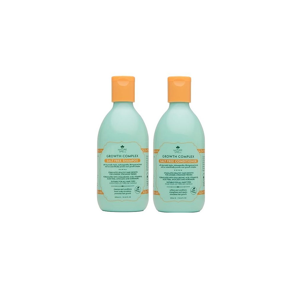 Nature Spell Hair Growth Shampoo And Conditioner Set 300Ml X 2 Â Growth Complex Sulphate Free Shampoo And Conditioner Sets Â Improves Strength, Shine & Volume