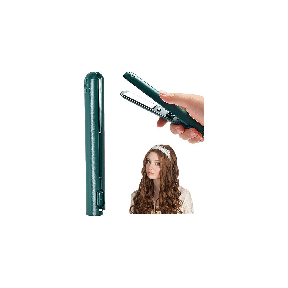 Cordless Hair Straighteners Curlerï¼2 in 1 Mini Dual-Purpose Curling Iron, Heats Up Fast, Portable USB Plug-in Small Hair Curler Iron, Curling Iron