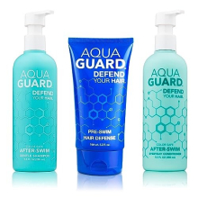 AQUA GUARD Schwimmer Essentielles Haarschutz Bundle | Verhindert Chlorbeschädigung + Weichheit beim Schwimmen | Farbsicher, Angenehmer Duft