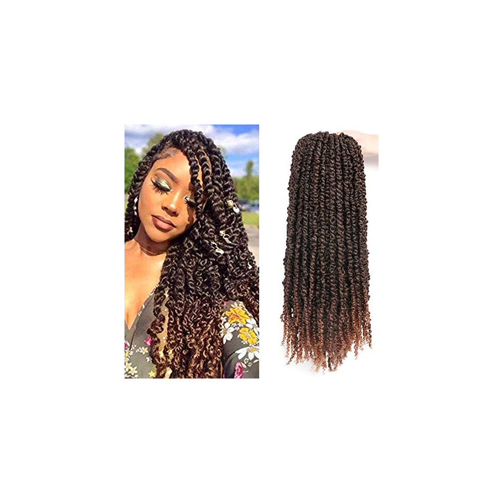 Auheiameri Unisex Black 8Packs/Lot 20Inch Pretwisted Passion Twist Crochet Hair Prelooped Passion Twist Hair Curly Crochet Hair Extensions For Women Wate Wave Crochet