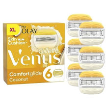 ComfortGlide Coconut with Olay Razor Blades Women, Pack of 6 Razor Blade Refills with a Touch of Olay Moisture
