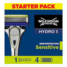 - Hydro 5 Skin Protection For Men | Hydrating Gel & Precision Trimmer | Razor Handle + 4 Blade Refills