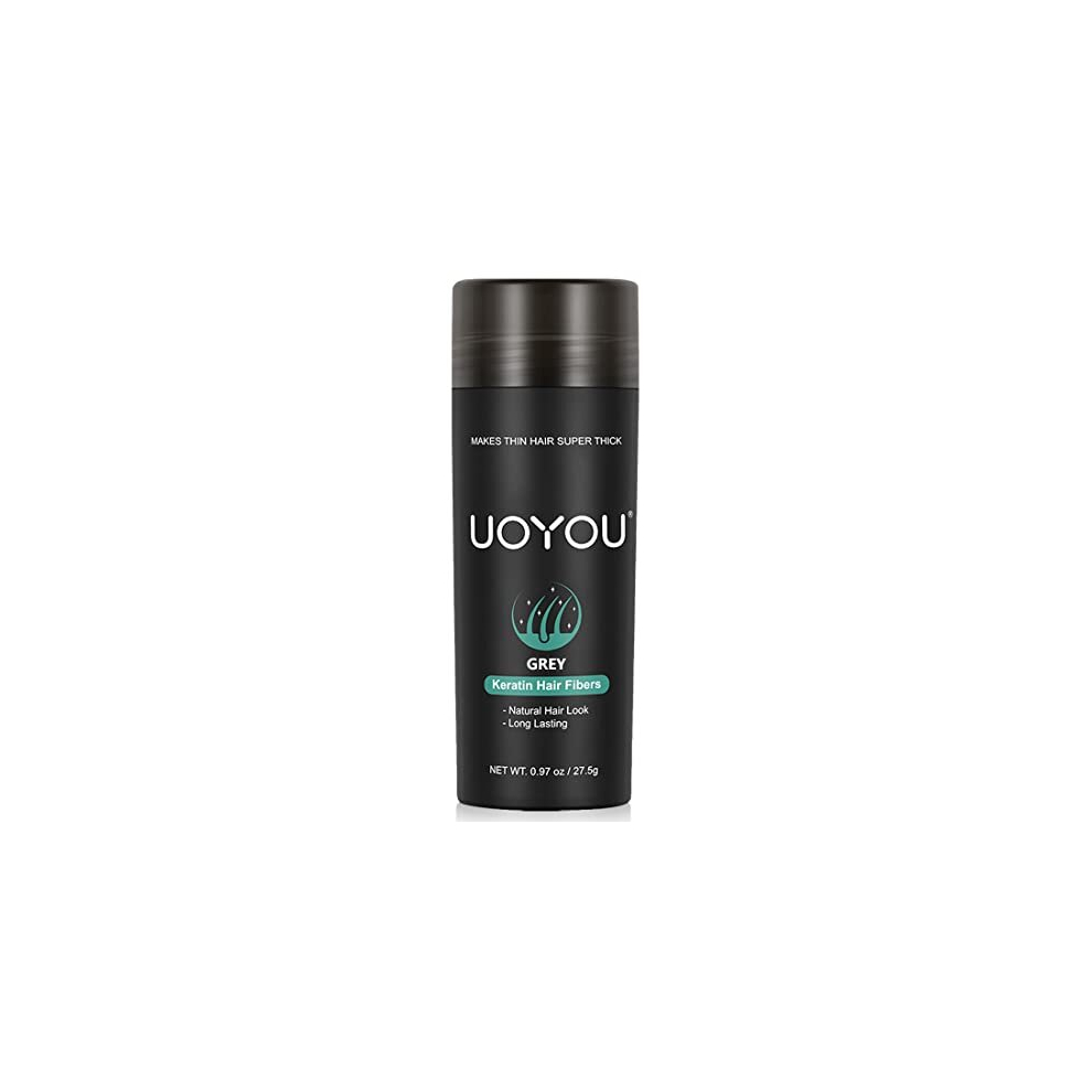 Uoyou Grey Hair Fibres For Thinning Hair 27.5G Bottle | Undetectable & Natural Keratin Hair Fibers Concealer For Hair Loss For Men And Women | Hair Building