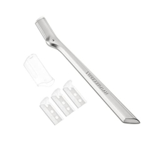 Eyebrow Razor – Stainless Steel Eyebrow Razor Comes with 3 Replacement Blades and Safety Cap, Ideal for Eyebrow Shaping and Suitable for Men & Women