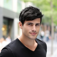 Short Black Mens Wig|Costume Wigs for Men|Synthetic Mens Wigs for Daily Use
