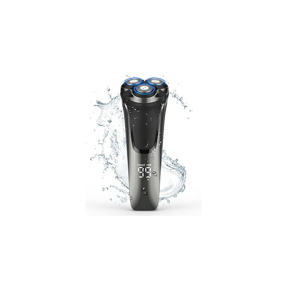 Rantizon Electric Shavers Men - Wet And Dry Waterproof Rechargeable Shavers For Men With Pop-Up Trimmer Cordless Men's 4D Rotary Electric Razor For Men With