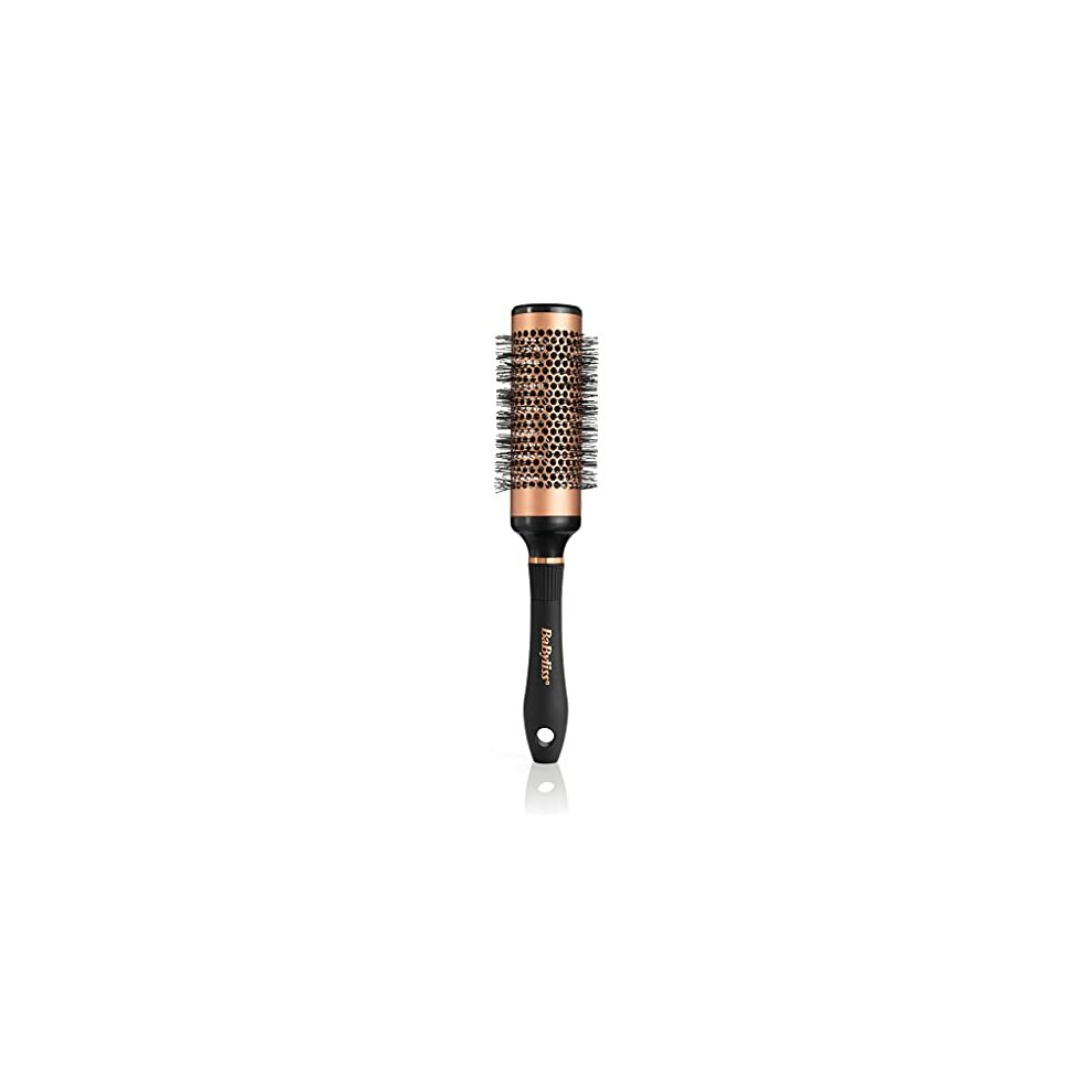 Copper Vented Bristle Large Barrel Brush, Black