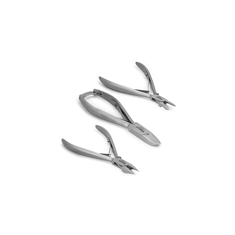 Blizzard Nail Clippers By 3-Piece German Forged Podiatry Tool Kit, Concave, Arrow And Flame Nippers For Thick And Ingrown Toe Nails - Hospital Grade?