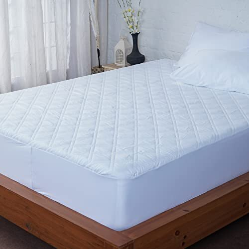 Quilted Mattress Protectors Double Size - 40cm Extra Deep Fitted Mattress Protector Double Bed - Hypoallergenic Double Mattress Protector - Elastic