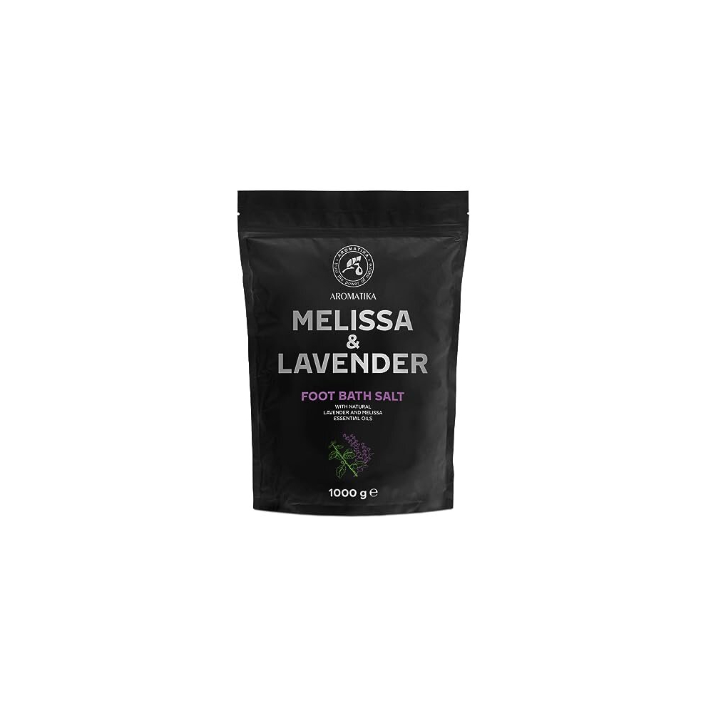 Aromatika Trust The Power Of Nature Lavender Foot Bath Salt With & Melissa Essential Oils - 1Kg /1000G - Natural Sea Salt Foot Bath - Foot & Nail Soak - Pedicure Foot Soak - Soothing