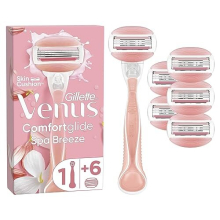 Gillette Venus Comfortglide Spa Breeze Women's Razor- 6 Blades, 3 Built-in Blades for a Smooth, Close Shave That Lasts