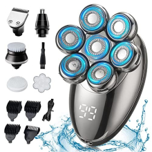 Head Shavers for Men, 7D Electric Mens Head Shaver 5-in-1 Cordless Head Shavers for Bald Men with LED Display, Mens Shavers IPX7 Waterproof Wet Dry