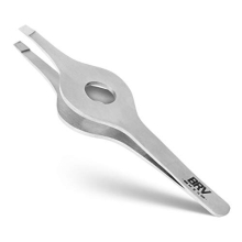 BRV MEN Wide Grip Slant Tweezers | Hand-Filed Slanted Tips for Ultra-Precision | Tweezers for Eyebrows & Nose/Ear/Facial Hair | Professional Twee