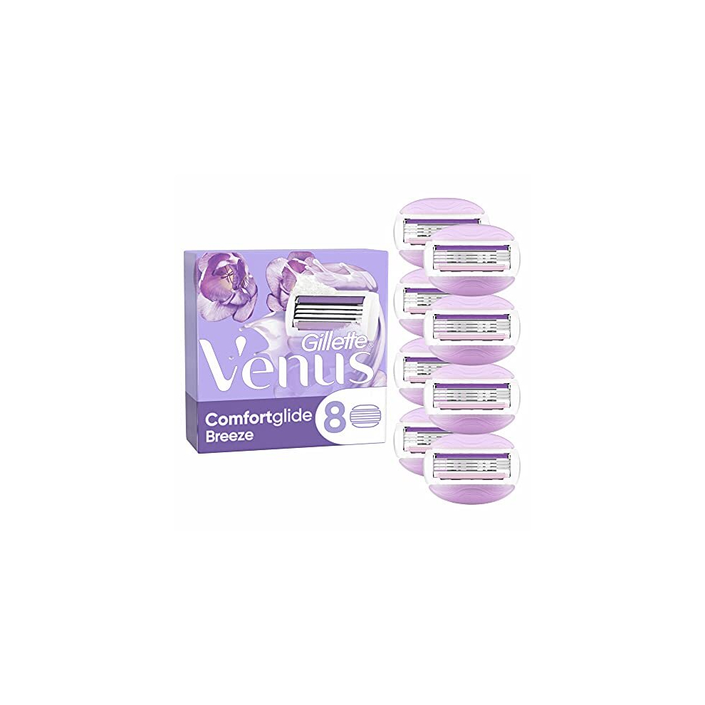 Gilette Venus Comfort Glide Breeze Razor Blades, Device & Blade - 8 x Blades 