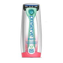 Rasoir Refillable Preserve Shave 5 à 5 Lames, Fabriqué à partir de Matériaux Recyclés, Couleurs Assorties