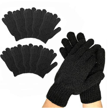 10Pairs Exfoliating Gloves - Premium Black Double Sided Scrub Wash Mitt for Bath or Shower - Luxury Spa Exfoliation Accessories for Beauty Spa De