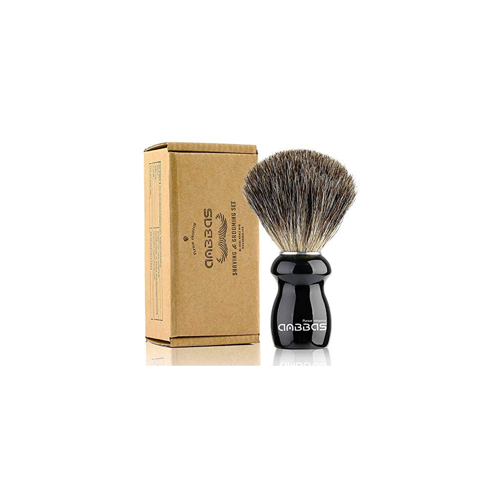 Anbbas Black Pure Badger Hair Shaving Brush Barber Favor Wooden Handle For Man De Safety Razor Wet Close Shave Set