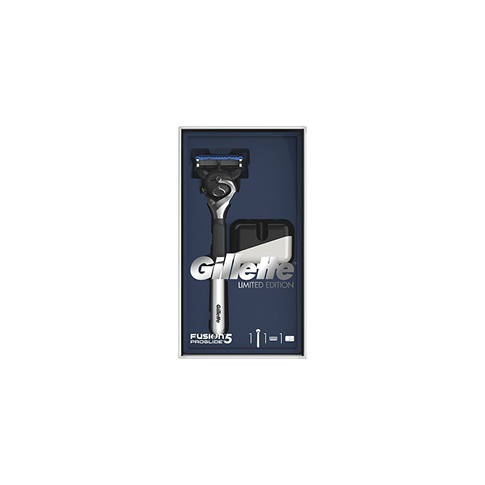 Fusion5 ProGlide Chrome Razor for Men + Magnetic Razor Stand, Gift Set Ideas for Him/Dad